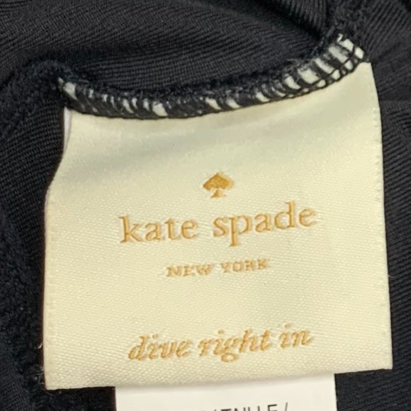 Kate Spade Black White Treasure Beach Logo Bikini Top Sports Bra Size Small - Picture 11 of 13
